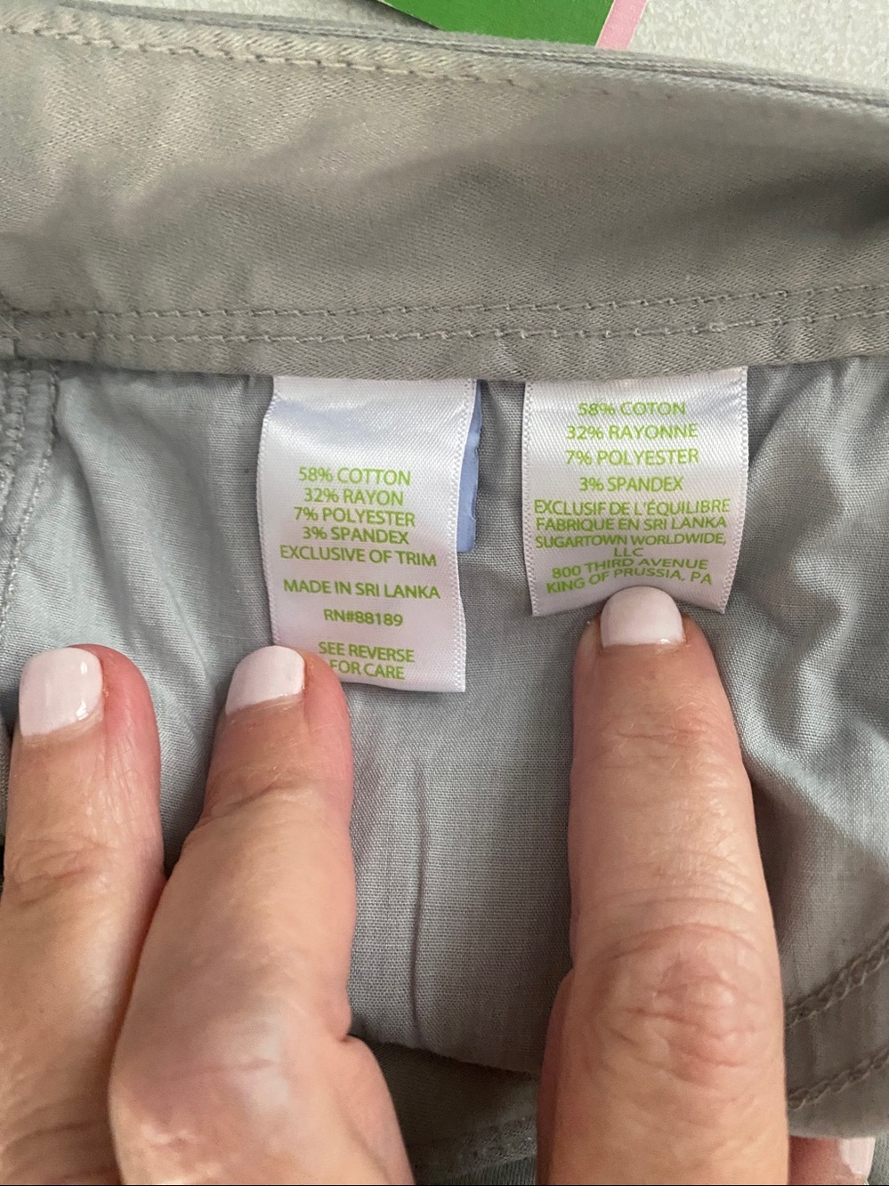 NWT Lilly Pulitzer Worth Skinny pant Palm Beach Grey 6 - Picture 3 of 6